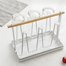 컵 건조 걸이 6개세트 주방 정리 트레이 컵꽂이 물받이 거치대 머그잔 보관 선반, 6개, 단일상품1