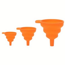 셀고 접이식 다용도 실리콘 깔때기 3pcs, 1세트, 주황