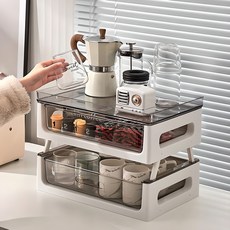 GOODIE FOODIE 雙層茶水間抽屜式收納盒, 混色, 1個