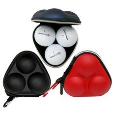 피지에이투어 PGA TOUR 골프 3구 볼파우치 하드 볼케이스 3087362, 블랙