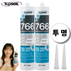 탑씰 766 외장용 투명 실리콘 실란트 친환경 270ml 노즐포함, 2개