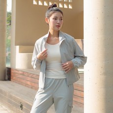 [제인코트] 탄력있는 입기편한 요가필라테스 시티 크롭자켓 DNA3802CMGY