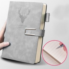 소담픽 방수 가죽 만년 다이어리 줄노트, 1개, 그레이