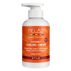MELAO 乳木果油椰子捲髮霜 撫平捲度 柔軟 滋潤, 1個, 2瓶