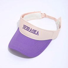 2026新款 拼接字母刺繡空頂帽 時尚輕便運動遮陽帽 透氣休閒戶外潮帽, 紫色,可調節, 1個