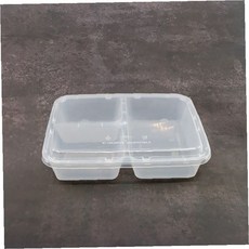 투명 도시락통 3칸 분리형 반찬용기 소분 보관 밀폐 재사용 피크닉 나들이 휴대용, 1개, 상세페이지 참조