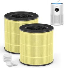 Tailulu D10 교체 필터 공기 청정기용 청정기 3-in-1 H13 등급 트루 헤파 필터(옐로우 2팩) 115308, Tailulu D10 교체 필터, 공기 청정기용 청정기