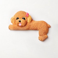 可愛狗法鬥開關裝飾墻貼保護套現代簡約樹脂動物3d立體插座貼創意kun, 橘色右臥泰迪