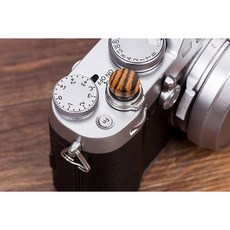 나무 나무 오목 표면 셔터 릴리스 단추 후지필름 X100F X100V XT4 XT30 20 XPRO2XE3 M10P 후지 X100F, Golden, 1개