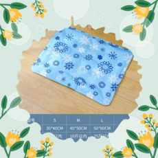 寵物涼墊 狗狗清涼睡墊 貓咪冰墊 夏季降溫涼席 【高冷小雪花】二合一, S【40*30cm】瑕疵款