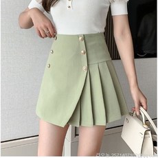 라오농 미니스커트 스커트 하이웨이스트 단추 스커트 유니크한 디자인 단추 스커트+WXY02