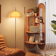 中古北歐轉角實木客廳複古書架三角書櫃傢用小戶型置物架臥室收納 2ASZ-***, 50*170高轉角櫃