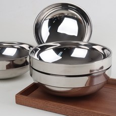 [이중 스텐 그릇 19cm 4개] 냉면그릇 라면그릇 비빔밥 국수그릇, 삭제