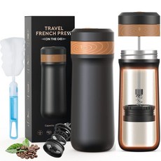 Sesama 클래식 휴대용 프렌치 프레스 커피 머그 355ml(12온스) 루프 포함 스테인리스 스틸 메이커 BPA 프리 캠핑 및 여행에 적합, Sesama 클래식 휴대용 프렌치 프레스 커피 머그 3