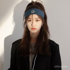 字母刺繡薄款彈力運動頭帶 吸汗透氣髮帶 男女通用, 黑色,M 56-58cm, 1個