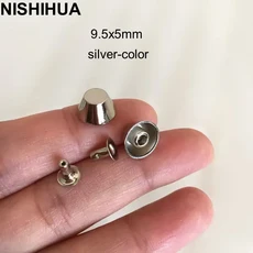 50개 - 가방 벨트 신발 의류 장식 12mm 삼각형 리벳용 스파이크 스터드 금속, 03 Silver  50 pcs