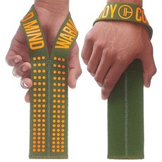 WARM BODY COLD MIND WBCM 拉力帶，加厚耐磨，輔助背部訓練，提升抓握力, WBCM 綠橘, 1個