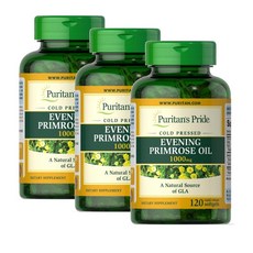 퓨리탄스프라이드 이브닝프림로즈오일 1000mg 위드 GLA 소프트젤 Puritans Pride Evening Primrose Oil GLA, 120정, 3개