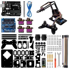 라프빈 4DOF 아크릴 로봇 기계 팔 클로우 키트 아두이노 DE 호환 DY CD 튜토리얼, 라프빈 4DOF 아크릴 로봇 기계 팔 클로우 키트 아두