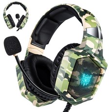 ONIKUMA K8 RGB 게이밍 헤드셋 노이즈 캔슬링 PS5 PS4 Switch Xbox PC 휴대폰, 그린