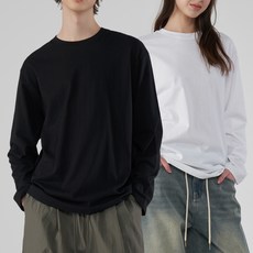 팀스핏 남여공용 20수 베이직 오버핏 긴팔 티셔츠