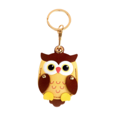 妃俐小舖 貓頭鷹造型鑰匙圈, 黃色, 1個