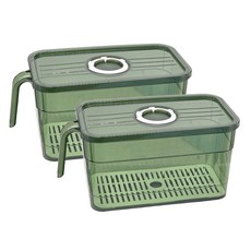 헬로제인 다이얼 냉장고 트레이 수납 정리 보관함, 그린, 2개