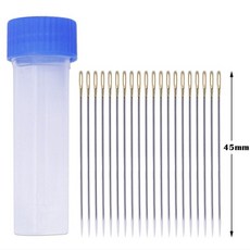 20/12/9PCS 5 크기 스테인레스 스틸 큰 눈 바늘 크로스 스티치 바늘 자수 도구 가정용 봉제 도구, 1