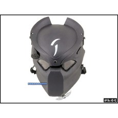 野戰搖滾 異形殺手終極戰士造型鐵網面罩含紅外線雷射燈全罩式面具, 黑色, 1個