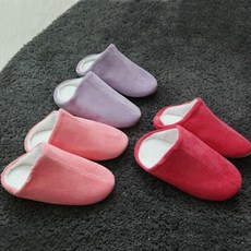 따뜻한 온열 실내화 털실내화 슬리퍼, 보라, 1개
