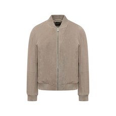 보스 zip fastening leather jacket