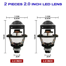 정시출고 품질보증 SANVI 1.8 Bi LED 프로젝터 렌즈 헤드라이트 H7 H4 H1 9005 9006 9007 LED 조명 자동, 04 2.0 INCH LENS, 01 RHD, 01 China Mainland