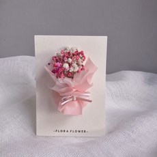 Flora Flower 紅粉色系乾燥花卡片 盒裝精美禮物 生日情人節母親節畢業紀念日送禮, 1個, 圖一