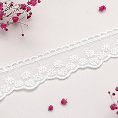 패션스타트 [90cm] 이베리스 오간자 자수레이스 화이트, 1개