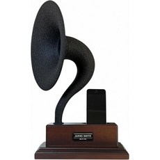 축음기 전화 스피커 및 앰프 아이폰 안드로이드용 빈티지 나무 도크 패시브 비전기 사운드 부스터 유니크 홈 데코 아빠와 집들이를 위한 맞춤형 선물, Dark Walnut