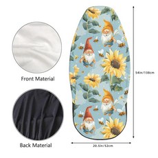 FeHuew 해바라기 귀여운 꿀벌 2피스 카시트 커버 세트 차량 앞좌석 프로텍터 자동차 내부 액세서리 프로테터 매트 범용 핏 대부분의 SUV 밴 트럭, Sunflower Gnome Bee