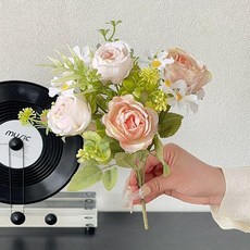 수국 알륨 조화 인테리어 부쉬 다발 장식 꽃 촬영 컬러, 마그 모란 핑크 1송이