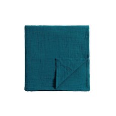 Meracorallo 모슬린 포대기 담요 100% 면 속싸개 부드럽고 통기성이 좋은 랩 남아 및 여아용 크림 158562, 틸 블루