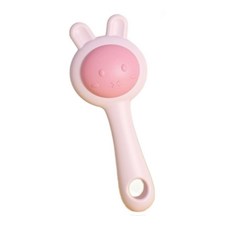 嬰兒搖鈴玩具 安撫手搖鈴 可咬牙膠 兔子造型 嬰幼兒早教玩具, 粉色，綠色