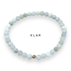 클라(KLAR) 천연 옥(Jade) 비취(Jadeite) 14k GF 원석팔찌 (4미리)