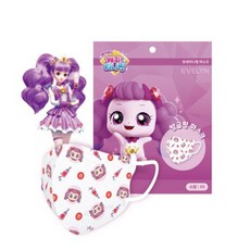 캐치티니핑 시즌2 어린이 새부리형 캐릭터 마스크, 20매, 1박스, 4중 방글핑(퍼플) 초소형