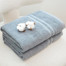 쉬라즈 더블보더 40수 바스타월 450g 대형수건 2장, 그레이, 2개