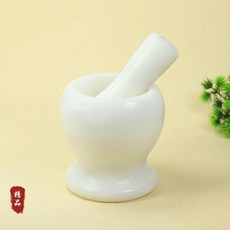 天然石材家用搗蒜器蒜泥研磨石臼, 1個, 天然大師雕刻,石臼加蒜錘一套晚霞紅