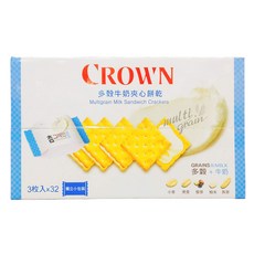CROWN 多穀牛奶夾心餅乾 穀物牛奶, 24g, 32