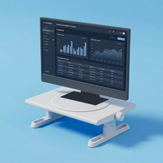 드림초이스 높이조절 회전 모니터받침대, 화이트