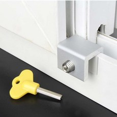 移門移窗戶鎖扣 紗窗固定卡扣 免打孔推拉門鎖 防護安全鎖限位器, 4個裝【只可夾】單卡槽, 1個