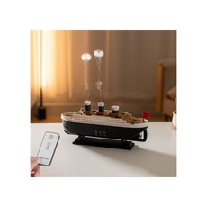 타이타닉 모형 가습기 탁상용 인테리어 무드등, 블랙798리모컨버전, 블랙