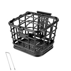 전기자전거 앞바구니 프론트 수납 고정 백 바스켓 안장가방 다용도 방수 보조, 1개, 바구니+직선 브래킷