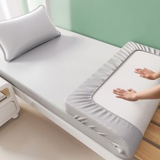 哆哆購 夏季涼感 大學生宿舍上下鋪牀墊保護套, 1個, ASK芳華牀笠-點子灰-A類冰絲席,單件牀笠：80*190cm
