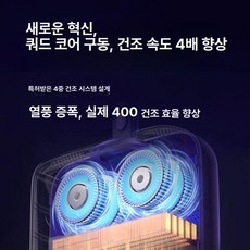 소형 휴대용 의류 건조기 미니건조기 여행용 접이식 컴팩트 신발 가정용 작은 세탁건조기 경량, 4코어 구동, 기본 모델명/품번